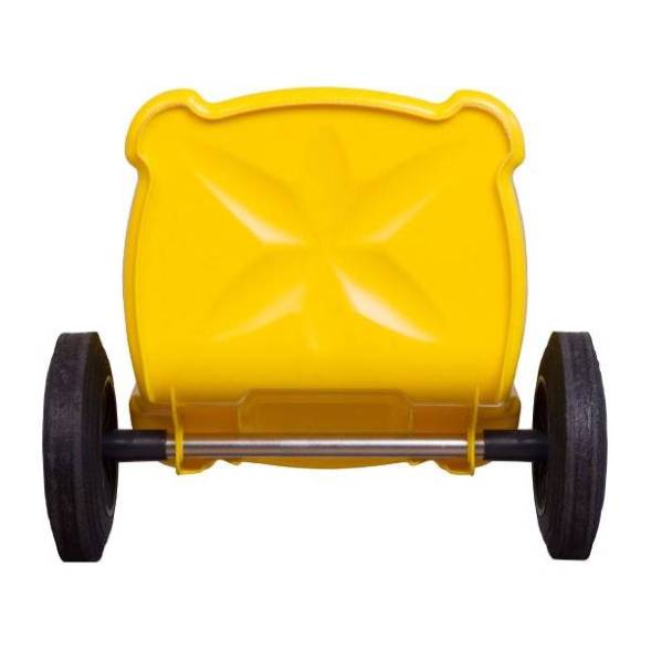 Мусорный контейнер пластиковый для ТБО/ТКО на колесах с крышкой, 120 л, желтый