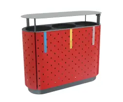 Урна стальная для раздельного сбора мусора «Стеллар» с крышкой