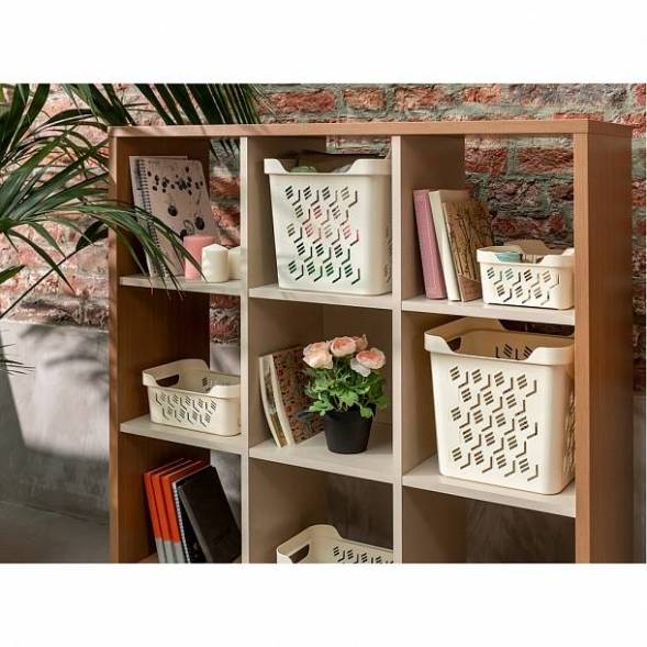 Ящик с крышкой универсальный Deluxe, 286x286x286 мм, 18л, серый