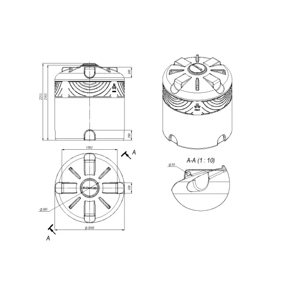 Емкость пластиковая для хранения удобрений (КАС/ЖКУ) ЭКОПРОМ TR с откидной крышкой, 6000 л, красный [107.6000.101.000]