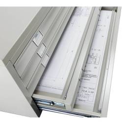 Шкаф металлический картотечный (картотека) для чертежей ПРАКТИК A1-10, А1, 10 ящиков, 880x1010x691 мм