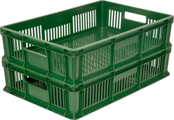 Ящик пластиковый перфорированный, 600×400×140 мм, 27 л, синий [705.01.01]