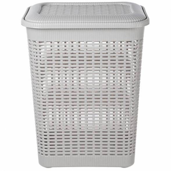 Корзина для белья 50л, светло-серый
