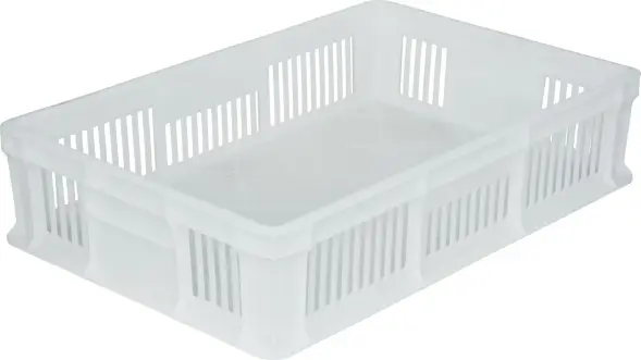 Ящик пластиковый перфорированный, 600×400×140 мм, 27 л, зелёный [705.01.02]