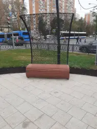 Скамейка стальная с навесом «Филигран Волна»