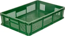 Ящик пластиковый перфорированный, 600×400×140 мм, 27 л, синий [705.01.02]