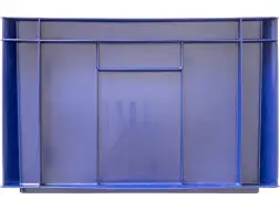 Ящик пластиковый сплошной, 600x400x250 мм, 46 л, синий [204.02]