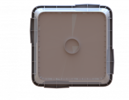 Куботейнер пластиковый с крышкой, 23 л, 340x340x320 мм, белый [12.439.00.PE]