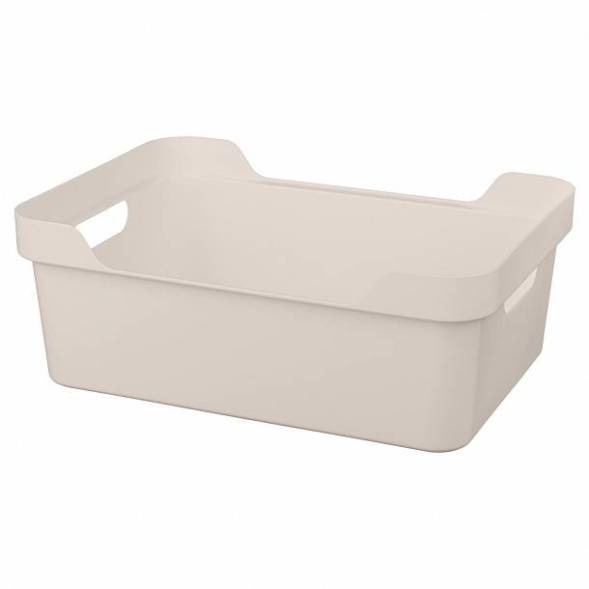 Ящик с крышкой универсальный Luxe, 12л, светло-бежевый