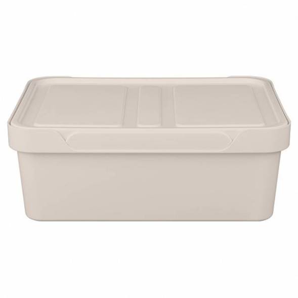 Ящик с крышкой универсальный Luxe, 12л, светло-бежевый