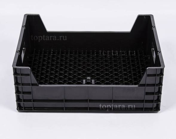 Ящик пластиковый для гидропонной выгонки с клапаном, 600х400х190 мм, черный [600400190-04К]