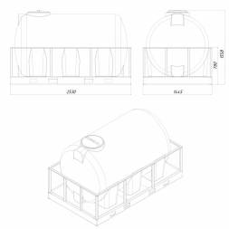 Емкость H 3000 л в обрешетке
