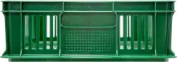 Ящик пластиковый перфорированный, 600x400x140 мм, 27 л, зеленый [705.02.02 м]