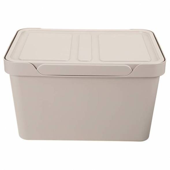 Ящик с крышкой универсальный Luxe, 18л, светло-бежевый