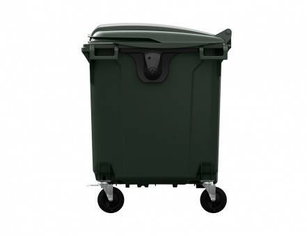 Контейнер пластиковый для мусора (ТБО/ТКО) с крышкой на колесах, 1100 л