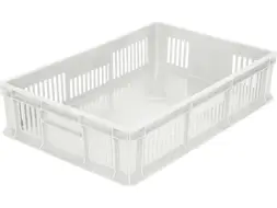 Ящик пластиковый перфорированный, 600×400×140 мм, 27 л, зелёный [705.02.02]