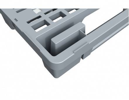 Паллет (поддон) пластиковый перфорированный вкладываемый на 3-х полозьях, 1200х800х150 мм, серый [02.122.91.PE]