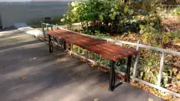 Банкетка стальная «Узоры» 3,0 м (3 опоры)