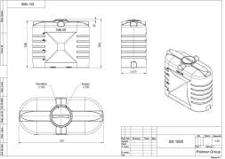 Емкость пластиковая прямоугольная для хранения воды, жидкостей и дизельного топлива, 1000 л, черный [TSN1000S1]