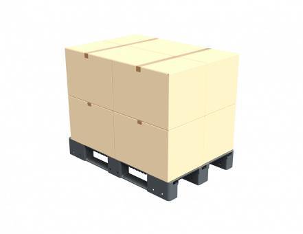 Паллет (поддон) пластиковый сплошной на 3-х полозьях, 1200x800x150 мм, серый [02.117F.91.PEF.S.]