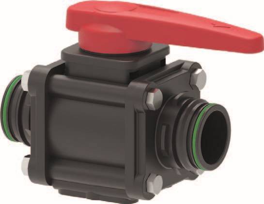 Кран шаровый G3 2-ходовой со стяжными болтами T9M пластик Италия