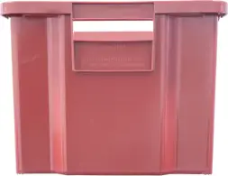 Ящик сплошной пластиковый, 600x400x300 мм, 52 л, красный [218-1]