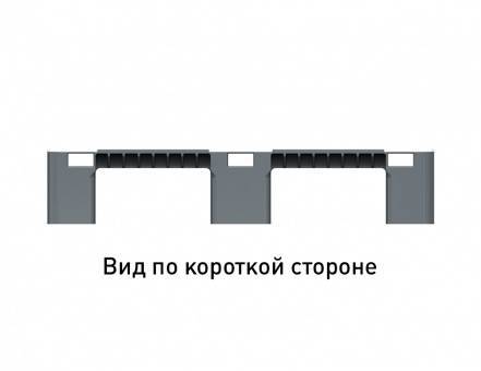 Паллет (поддон) пластиковый перфорированный на 3-х полозьях серый усиленный, 1200x800x150 мм, серый [02.117.91.PEF.S.Т10X]