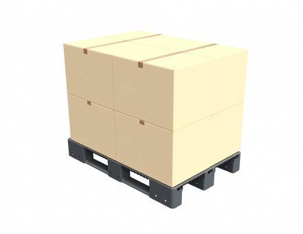 Паллет (поддон) пластиковый перфорированный на 3-х полозьях серый усиленный, 1200x800x150 мм, серый [02.117.91.PEF.S.Т10X]