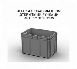 Евроконтейнер пластиковый с гладким дном ЕС-6442, 600х400х420 мм, серый