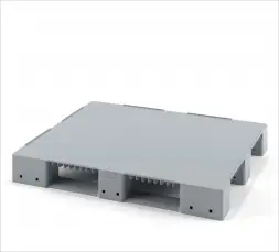 Стеллажный сплошной пластиковый поддон на трёх полозьях 1200х1000 с бортиком