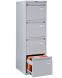 Шкаф металлический картотечный (картотека) Практик A-44, A4, 4 ящика, 1305x408x485 мм
