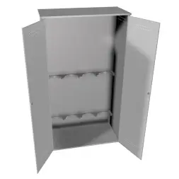 Шкаф металлический для 4х кислородных баллонов 1,2мм 1800x1040x410 мм Светло-серый