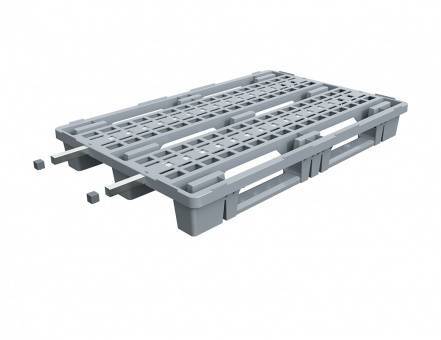 Паллет (поддон) пластиковый вкладываемый перфорированный на 3-х полозьях, 1200х800х150 мм, серый [02.122.91]