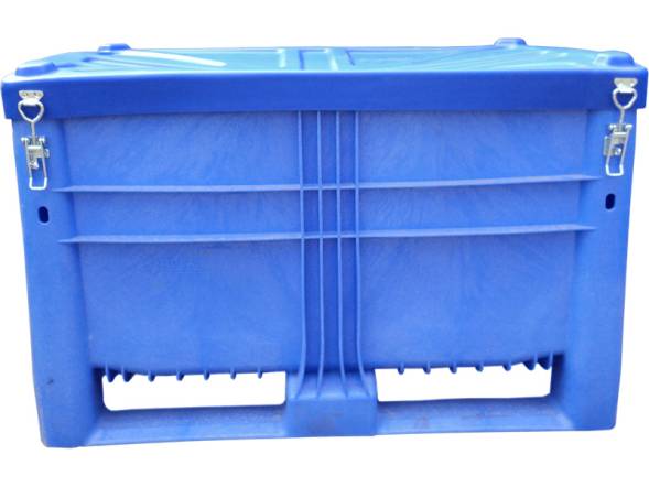Крупногабаритный пластиковый контейнер с защелками и крышкой BoxPallet, 1200х800х740 мм, синий [11-080-ОА-ТН-ZR] 