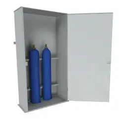 Шкаф металлический для 2х кислородных баллонов усиленный 1775x622x410 мм Светло-серый