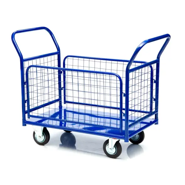 Тележка платформенная Стелла-техник КПО-500С-125-К, с бортами, 650х1150 мм