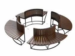 Скамейка стальная «Диван круглый» R750