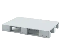 Стеллажный сплошной поддон на трёх полозьях усиленный одной трубой 1200x800x150 без бортика