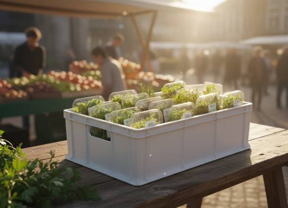 Ящик пластиковый сплошной, 600×400×180 мм, 35 л, белый [706.03.01 м]