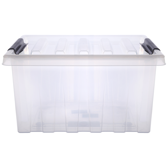 Контейнер с крышкой и клипсами Rox Box Original, 36 л, 500×390×250 мм, прозрачный