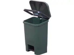 Контейнер для мусора пластиковый с педалью, крышкой и пакетодержателем, 30 л, зеленый [МКТ 30]