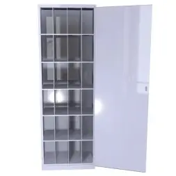 Шкаф для противогазов 24-600 с дверью 1800x600x400 мм Светло-серый