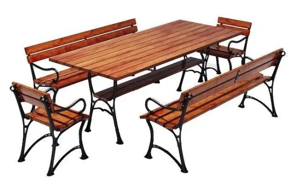 Комплект чугунный «Ратио» Стол плюс 2 скамейки плюс 2 кресла