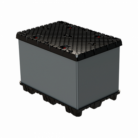 Крупногабаритный складной пластиковый контейнер TwinSheet 1208, 1220x820x950 мм, серый [TwinSheet1208]