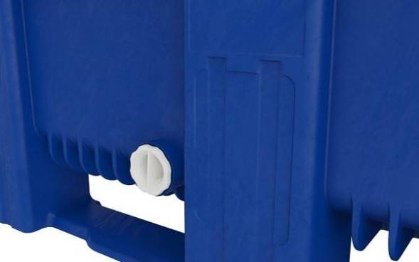 Большой пластиковый контейнер Type 1000-ACE, сплошной с дренажным клапаном