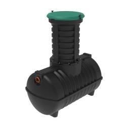 Автономная канализация Rostok Ground 4 с горловиной 1000 мм и самотечным отведением, 1800л, черный