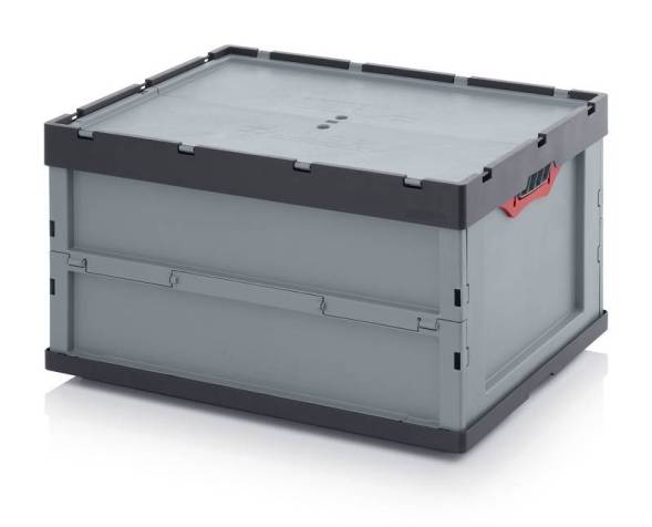 Ящик пластиковый складной с крышкой AUER FBD 86/445, 800x600x445 мм, серый [FBD 86/445]