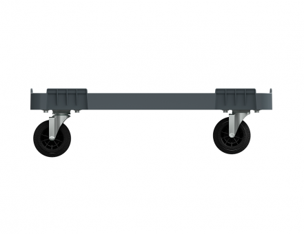 Пластиковая тележка 600х400 мм для ящиков (с отверстием) колеса без тормозов