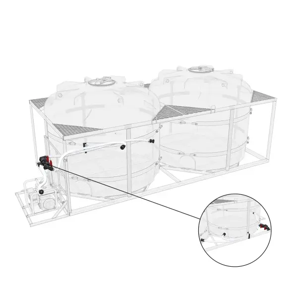 Комплект слива торцевой для мотопомпы G2 на две емкости TR