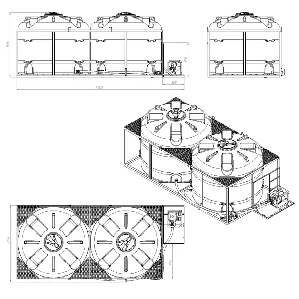 Комплект слива торцевой для мотопомпы G2 на две емкости TR